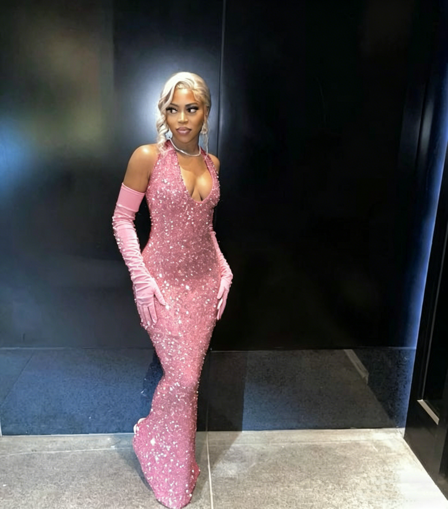 Gorgeous Sequined Mermaid Halter-Neck Formal Prom Dress Long Evening Gown BL18608
