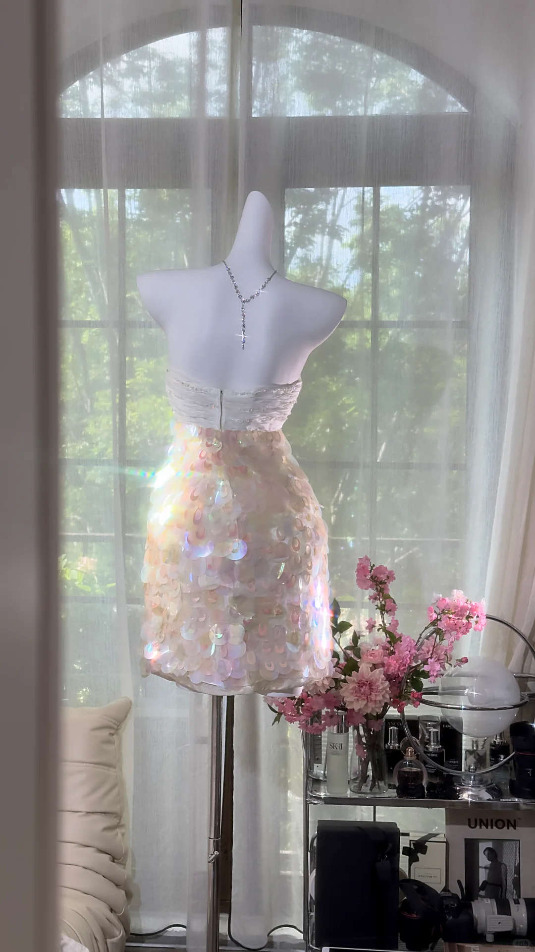 Gorgeous Princess Sequin Strapless Sheath Elegant Chiffon Homecoming Dress Evening Dress Prom Dresses DP6148