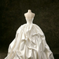 Vintage Strapless Ruched Satin 3D Floral Ruffled A-Line Wedding Dress DP8607