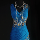 Glamorous Royal Blue Mermaid V-Neck Sleeveless Lace Embroidery Beaded Evening Gown DP7379