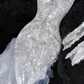 Elegantes, bodenlanges Brautkleid im Meerjungfrau-Stil mit herzförmigem Ausschnitt, Spitze und Tüll mit Perlenapplikationen, DP6173