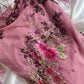 Vintage Pink Floral Embroidery Prom Dress Red Mermaid Evening Dress Satin Formal Dress DP6650