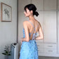 Glamorous Spaghetti Strap Tulle A-Line Prom Dress 3D Floral Lace Applique Formal Evening Gown DP8201