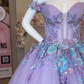 Vintage Lilac Sequin Sweetheart Off-the-shoulder Sweet 16 Quinceanera A-Line Floor-length Prom Dress Birthday Dress Evening Dress Ball Gown DP6697