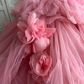 Elegant  Pink Tulle Sweetheart 3D Floral Ruffled Quinceanera Sweet 15 Quinceanera Ball Gown DP8245