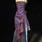Vintage Spaghetti Straps Asymmetrical Midi Length Party Dress,DP1857
