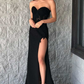 Strapless Lace Mermaid Long Formal Dress with Slit,DP053
