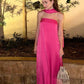 Hot Pink Strapless A-Line Floor Length Evening Party Dress, DP3342