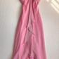 Sweet Pink Sweetheart Ruffle Vintage Chiffon Party Dress, DP2503