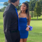 Royal Blue Spaghetti Straps Sheath Homecoming Dress, DP3197