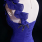 Lila One-Shoulder Meerjungfrau Perlenbesetztes Vintage Langes Abendkleid, DP5328