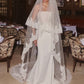 Vintage Ivory Strapless Lace Mermaid Satin Long Train Wedding Dress DP8423