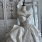 Luxury Ivory Strapless Sweetheart Wedding Dress Beaded Lace Embellished Royal Bridal Gown DP8246