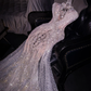 Elegant Sparkling Tulle Sequin Mermaid Beaded Dramatic Train Evening Gown DP7308