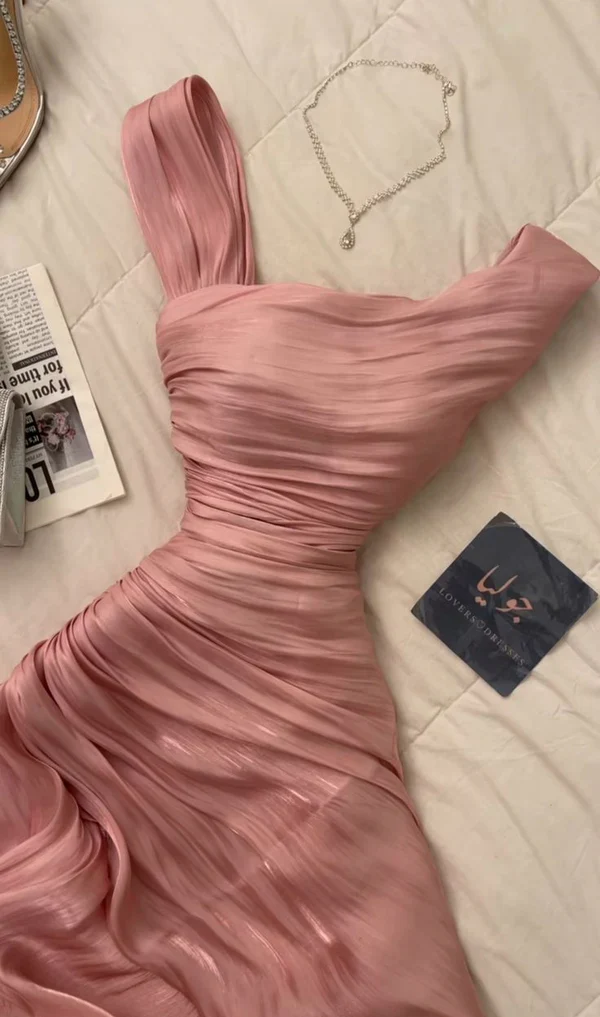 Beautiful Pink Sleeveless Ruffles Simple Party Dress Cocktail Dress, DP4475