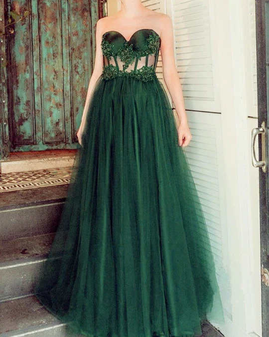 Royal Blue Sweetheart A-Line Beading Long Formal Evening Party Dress, BL18605