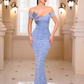 Glamorous Sequin Off-the-Shoulder Mermaid Prom Dress Sweetheart Formal Evening Gown DP8243