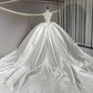 Romantic Ivory Strapless Satin Lace Appliques  A-Line Wedding Dress DP8618