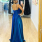Wunderschönes Glitzer-Spaghettiträger-A-Linien-Herz-Abschlussballkleid DP8371