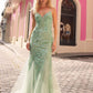 Enchanting Lavender Beaded Mermaid Evening Gown with Floral Embroidery DP8024
