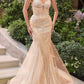 Elegant Strapless Sweetheart Beaded Tulle Mermaid Evening Dress DP8156