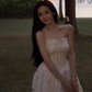 Vintage White Lace Strapless A-Line Homecoming Dress Party Dress Cocktail Dress DP6711
