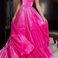 Elegant Shiny Tiered V-Neck Spaghetti Straps Evening Gown Prom Dress DP8163