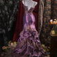 Vintage Purple Beaded Mermaid Evening Gown Tiered Ruffle Lace Prom Dress DP8342