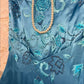 Elegant Ocean Blue Off-the-Shoulder Mermaid Satin & Embroidery Prom Dress DP8180