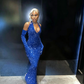 Gorgeous Sequined Mermaid Halter-Neck Formal Prom Dress Long Evening Gown BL18608