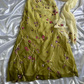 Green Straps Beading Embroidery Gorgeous Vintage Evening Dress, DP2524
