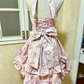Vintage Pink Floral Halter Dress Design A-Line Elegant Tiered Homecoming Dress Birthday Dress Party Dress DP6192