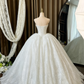 Romantic Sweetheart Sparkly Glitter Lace Veil A-Line Wedding Dress DP8587