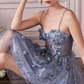Vintage Spaghetti Strap A-Line Homecoming Dress Applique Sweetheart Party Dress Short Cocktail Dress, DP6602