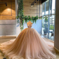 Champagne Sweetheart Tulle Quinceanera Dresses,Sweet 16 Dresses,Sleeveless Long Prom Formal Gown,DS4489