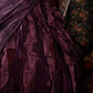 Glamorous Dark Purple Satin Ruffled Sweetheart Beaded Sweet 16 Quinceanera Ball Gown DP7306