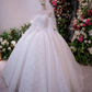 Elegant Off-the-Shoulder Glitter Lace A-Line Wedding Dress DP8391