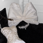 Elegant White Strapless Mermaid Satin Long Party Dresses Wedding Dresses, DP5477