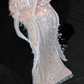 Vintage Sparkling Champagne Sequin Off-the-shoulder Sheath Elegant Chiffon Evening Dress Prom Dresses DP6169
