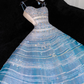Vintage Sparkling Blue Sequin Sweetheart A-Line Design Tulle Evening Dress Prom Dresses DP6162