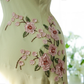 Vintage Light Green Spaghetti Strap Floral Design A-line Romantic Chiffon Evening Dress Prom Dress DP6027