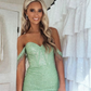 Vintage schulterfreies, perlenbesetztes, kurzes Sweetheart Homecoming-Kleid DP3427
