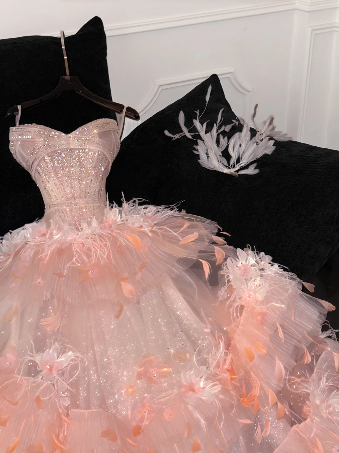Gorgeous Shiny Beaded Sweetheart Princess Dress A-Line Floor-length Evening Dress Prom Dresses DP6199