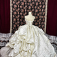 Gorgeous Ivory Satin Tulle Sweetheart Strapless Beaded Pleated Sweet 16th Quinceanera A-Line Floor-length Evening Dress Prom Dress Ball Gown DP6277