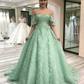 Elegant Lace Off-the-Shoulder Sweetheart Ball Gown Evening Gown DS3037