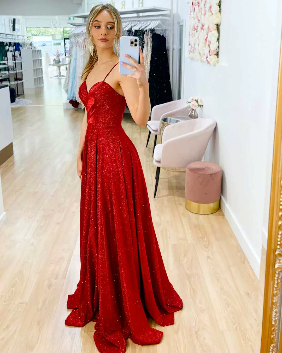 Wunderschönes Glitzer-Spaghettiträger-A-Linien-Herz-Abschlussballkleid DP8371