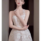 Robe de bal vintage blanche en dentelle avec appliques, robe de soirée fourreau longue, robe de soirée formelle, DP6616