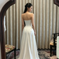 Vintage Strapless Satin Ruched A-Line Wedding Dress DP8421