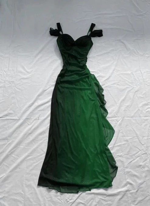 Royal Blue Straps Off Shoulder Ruffle Chiffon Vintage Long Prom Dress DP3856