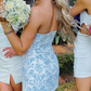 Sweet Blue Strapless Homecoming Dress Short Party Dress, DP2322